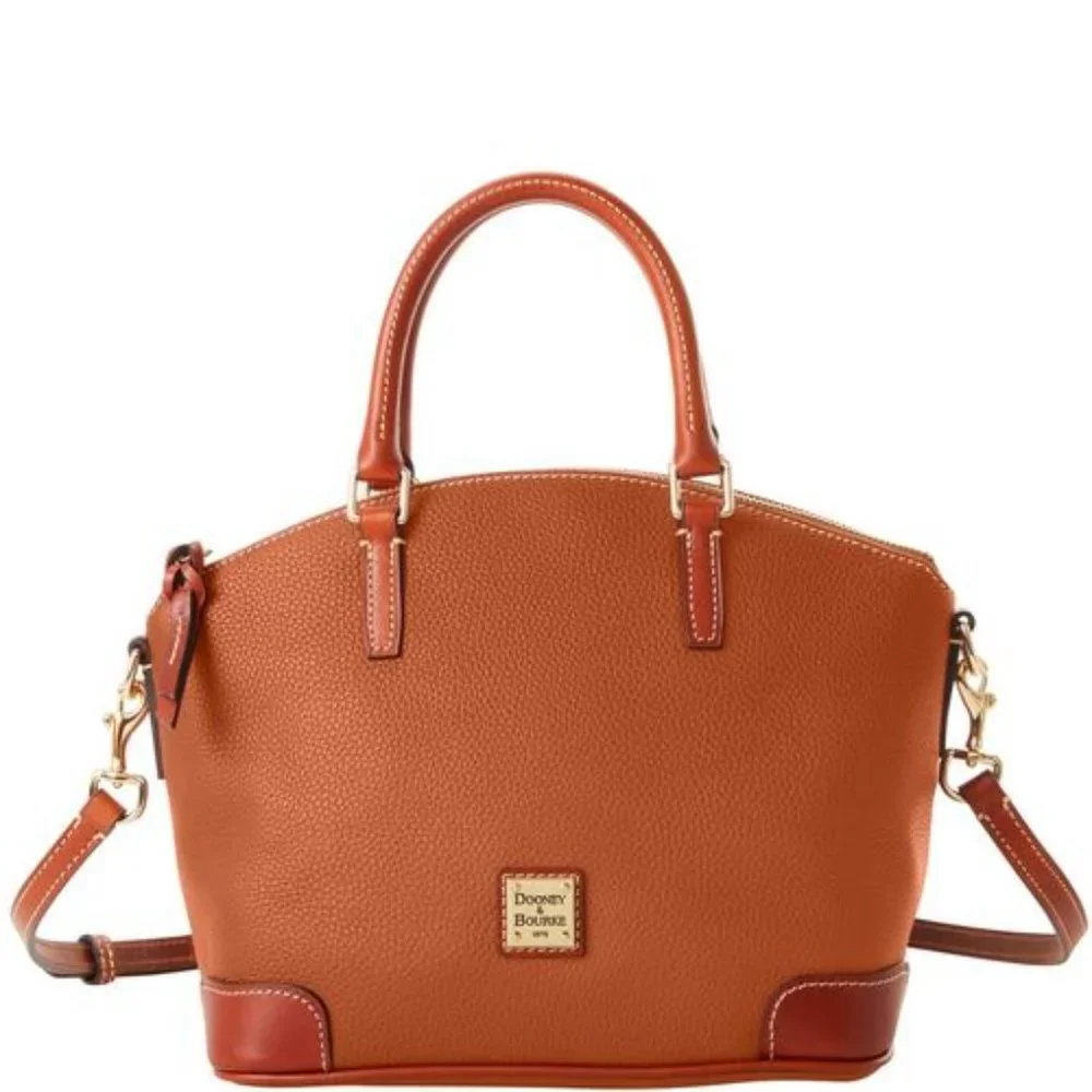 Dooney & Bourke handbag purse Rich Pebble Grain Satchel tan Brand New!